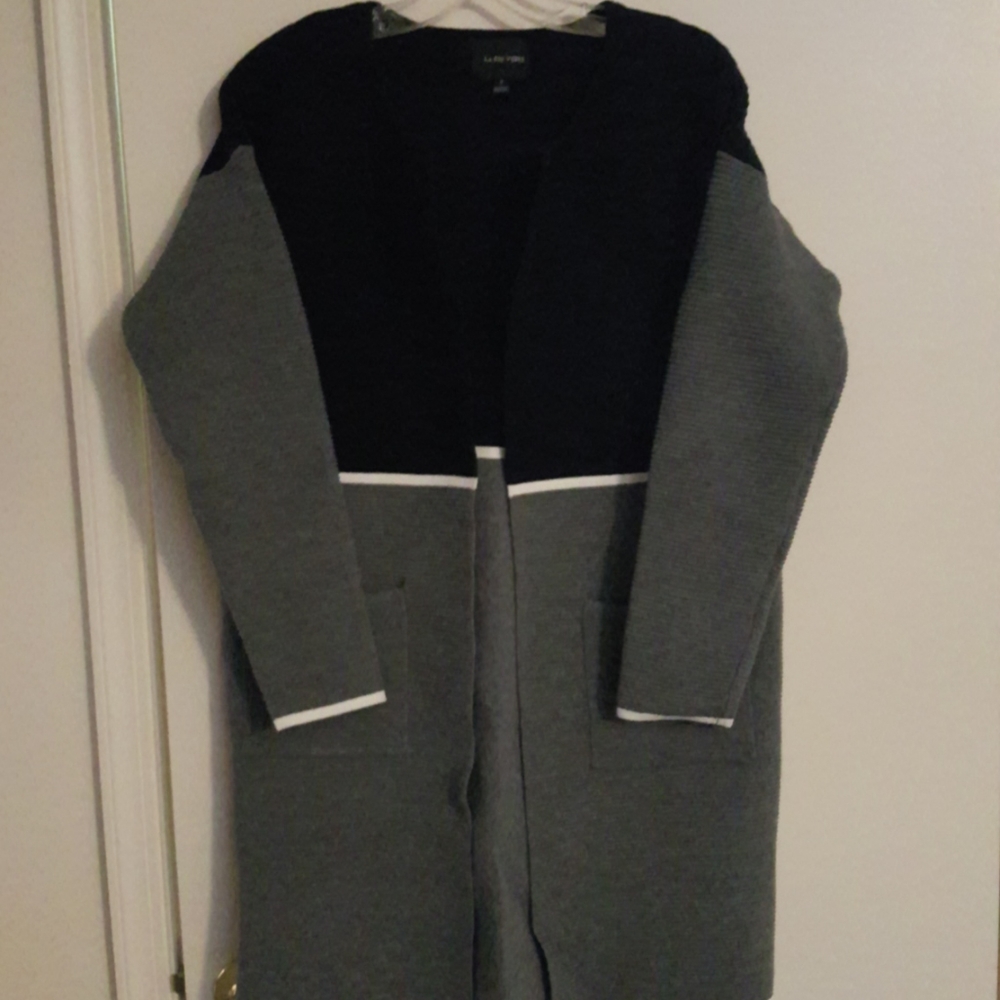 Anthropologie Gray, black, white, duster